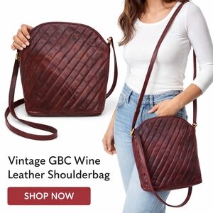 Vintage GBC Wine leather shoulderbag‎